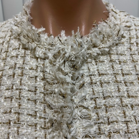 NWT Plaid Raw Edge Frayed Tweed Jacket - Picture 3 of 11